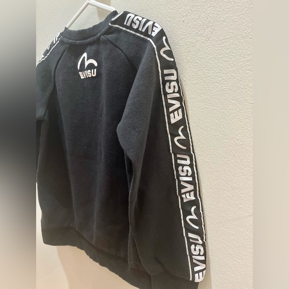 Evisu Logo Classic Kids Black Sweatshirt Activewear Casual Wear Size 120 - Picture 6 of 10